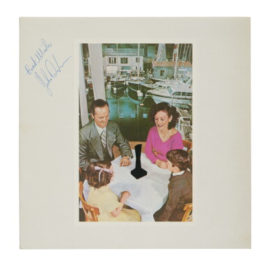 View full screen - View 1 of Lot 87. Led Zeppelin | The first UK pressing of "Presence," signed by John Bonham.