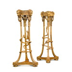 A pair of George III carved giltwood torcheres by Mayhew and Ince, 1772, possibly to a design by Robert Adam