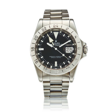 View full screen - View 1 of Lot 8. Reference 1655 Explorer II, A stainless steel wristwatch with 24-hour indication, date and bracelet, Circa 1983.