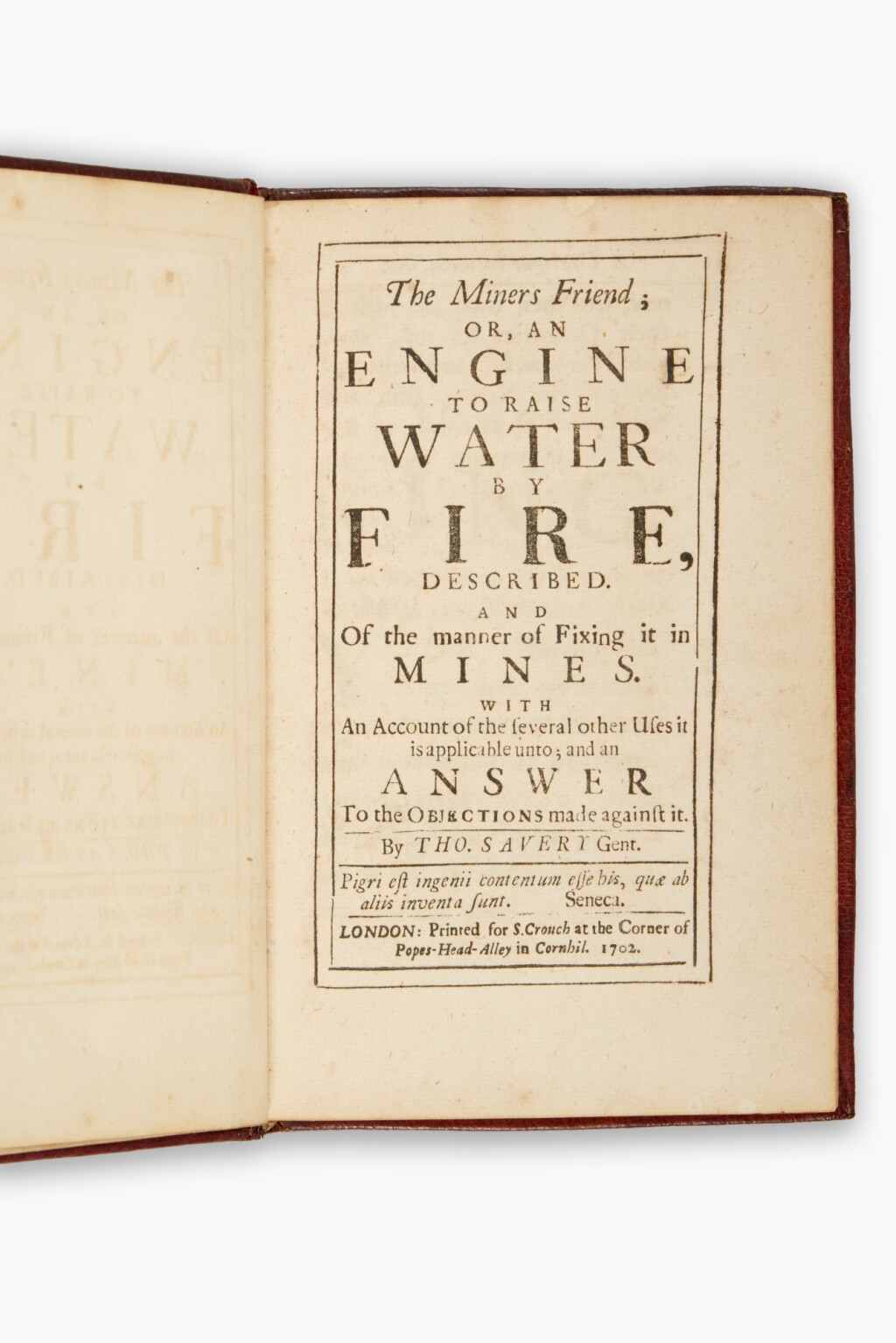 View full screen - View 1 of Lot 23. Savery, Thomas | First edition of The Miner’s Friend..., The Hanbury-Norman-Freilich copy.