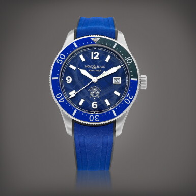 View full screen - View 1 of Lot 923. 1858 Iced Sea, Reference MB129370 | A stainless steel wristwatch with date, Circa 2022 | 萬寶龍 | 1858 Iced Sea 型號MB129370 | 精鋼腕錶,備日期顯示,約2022年製.
