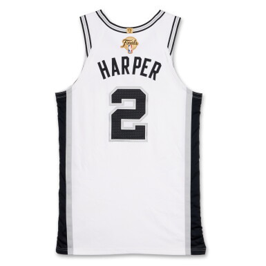 View full screen - View 1 of Lot 2. Dylan Harper San Antonio Spurs 2026 NBA Finals Game Worn Association Edition Jersey | Game 2.