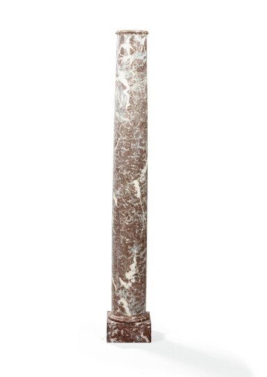 View full screen - View 1 of Lot 4. A rouge de Flandres marble column, 19th century | Colonne en marbre rouge de Flandres, XIXe siècle.