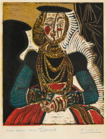 Buste de femme d'après Cranach le Jeune (Bloch 859; Baer 1053)
