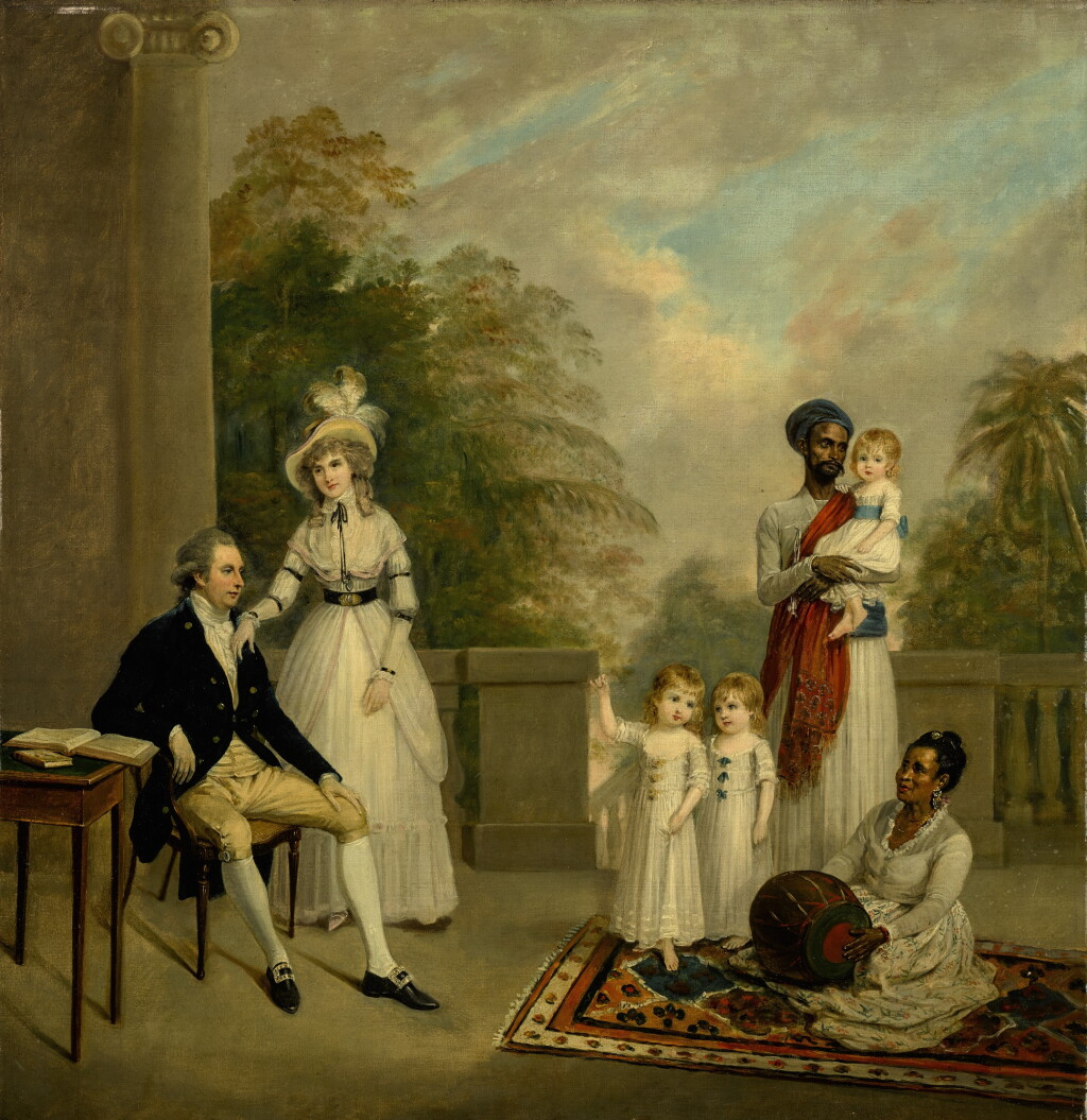 View full screen - View 1 of Lot 213. ARTHUR WILLIAM DEVIS | PORTRAIT OF JOHN PETRIE AND HIS WIFE ANNE (NÈE KEBLE) AND THREE OF THEIR CHILDREN, THEIR AYAH AND A MUSICIAN. .