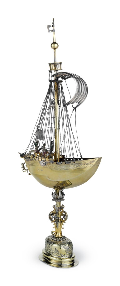 View full screen - View 1 of Lot 41. A German Parcel-Gilt Silver Nef, Tobias Wolff, Nuremberg, Circa 1620.