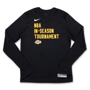 View full screen - View 1 of Lot 63. Jarred Vanderbilt Los Angeles Lakers 2023-24 In-Season Tournament Quarterfinals City Edition Warmup Top.