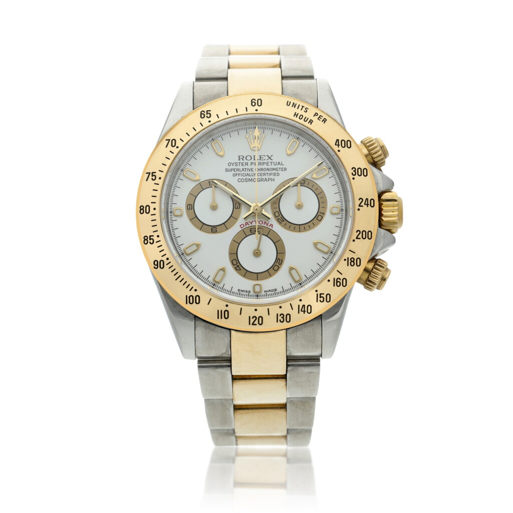 View full screen - View 1 of Lot 11. Reference 116523 Daytona A stainless steel and yellow gold automatic chronograph wristwatch with bracelet, Circa 2002 .