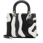 Black and White Leather and Ayers Snakeskin Medium Lady Dior Silver Hardware, 2015
