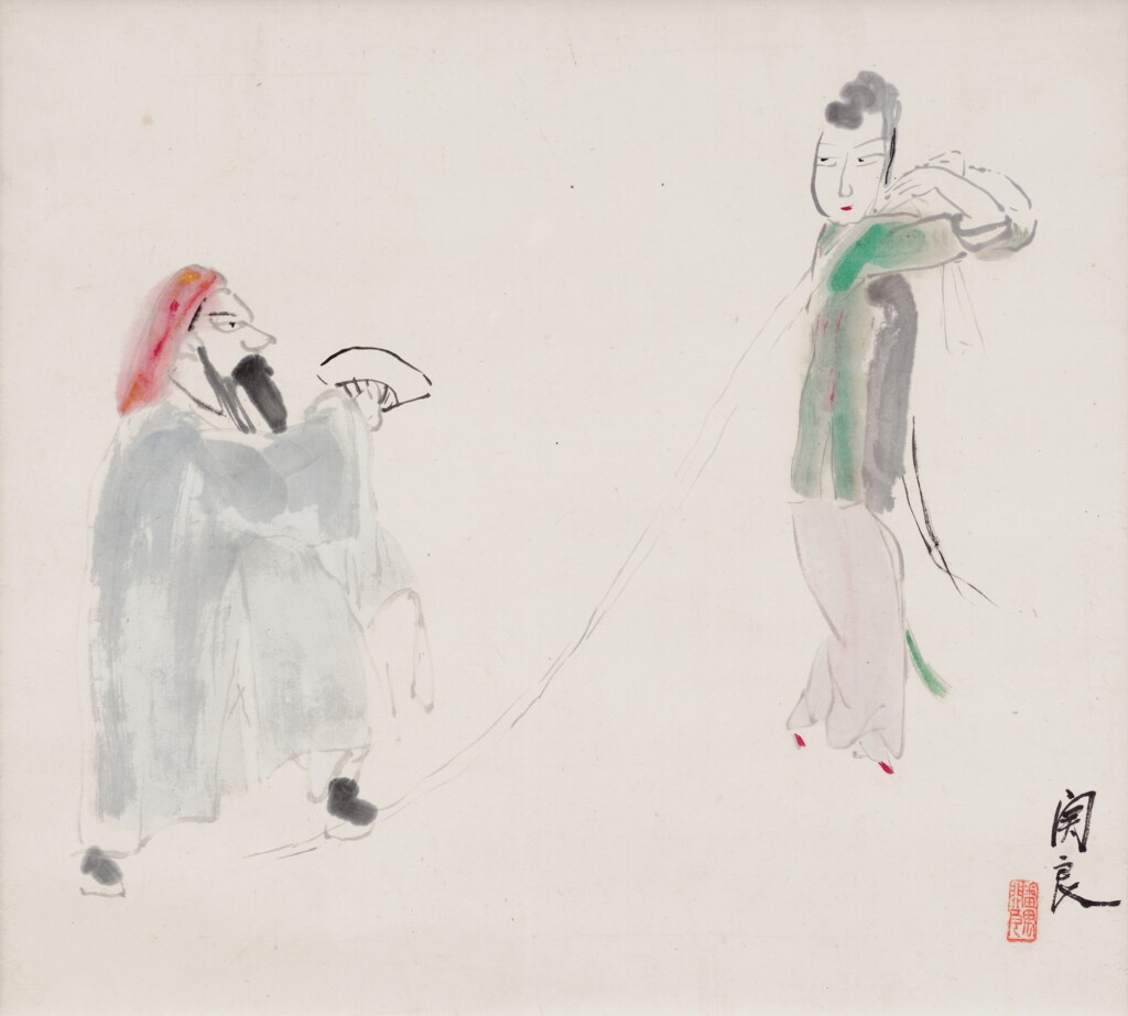 View full screen - View 1 of Lot 2601. 關良 游龍戲鳳圖 | Guan Liang, Opera Figures.