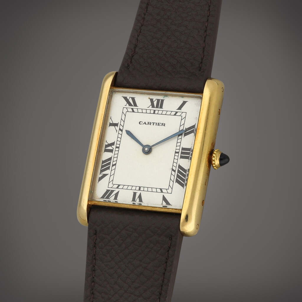 View full screen - View 1 of Lot 11. 'Darth Vader' Tank Louis XL Jumbo owned by David Prowse, Reference 17002 | A yellow gold wristwatch gifted by Prince Khalid of Saudi Arabia | Circa 1980.