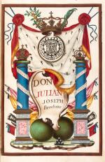 Patente di nobiltà di Don Luis Bermudo Soriano... Madrid, 5 mai 1774. Joli brevet de noblesse, très élégamment calligraphié et orné de peintures. Relié aux armes de Charles III d'Espagne.