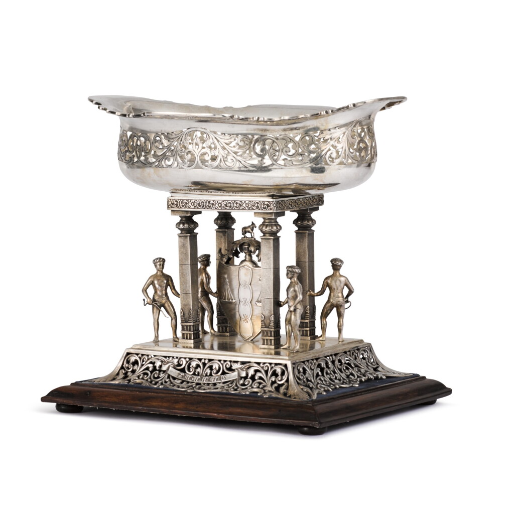 View full screen - View 1 of Lot 52. AN INDIAN SILVER CENTREPIECE, BARTON, SON & CO., BANGALORE, EARLY 20TH CENTURY.