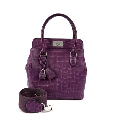 View full screen - View 1 of Lot 5686. Amethyst Matte Niloticus Crocodile Toolbox 20 Palladium Hardware, 2013.