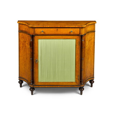 View full screen - View 1 of Lot 117. A Regency burr amboyna and rosewood side cabinet, early 19th century.