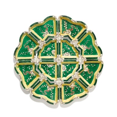 View full screen - View 1 of Lot 231. An enamel on biscuit 'lotus' supper set, Qing dynasty, Kangxi period.