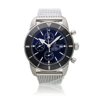 View full screen - View 1 of Lot 391. Reference A13312 Superocean Heritage | A stainless steel automatic chronograph wristwatch with date and bracelet, Circa 2017.