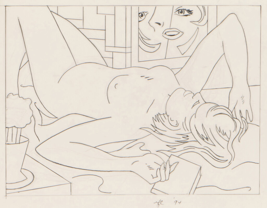 View full screen - View 1 of Lot 18. Nude with Abstract Painting (Study).