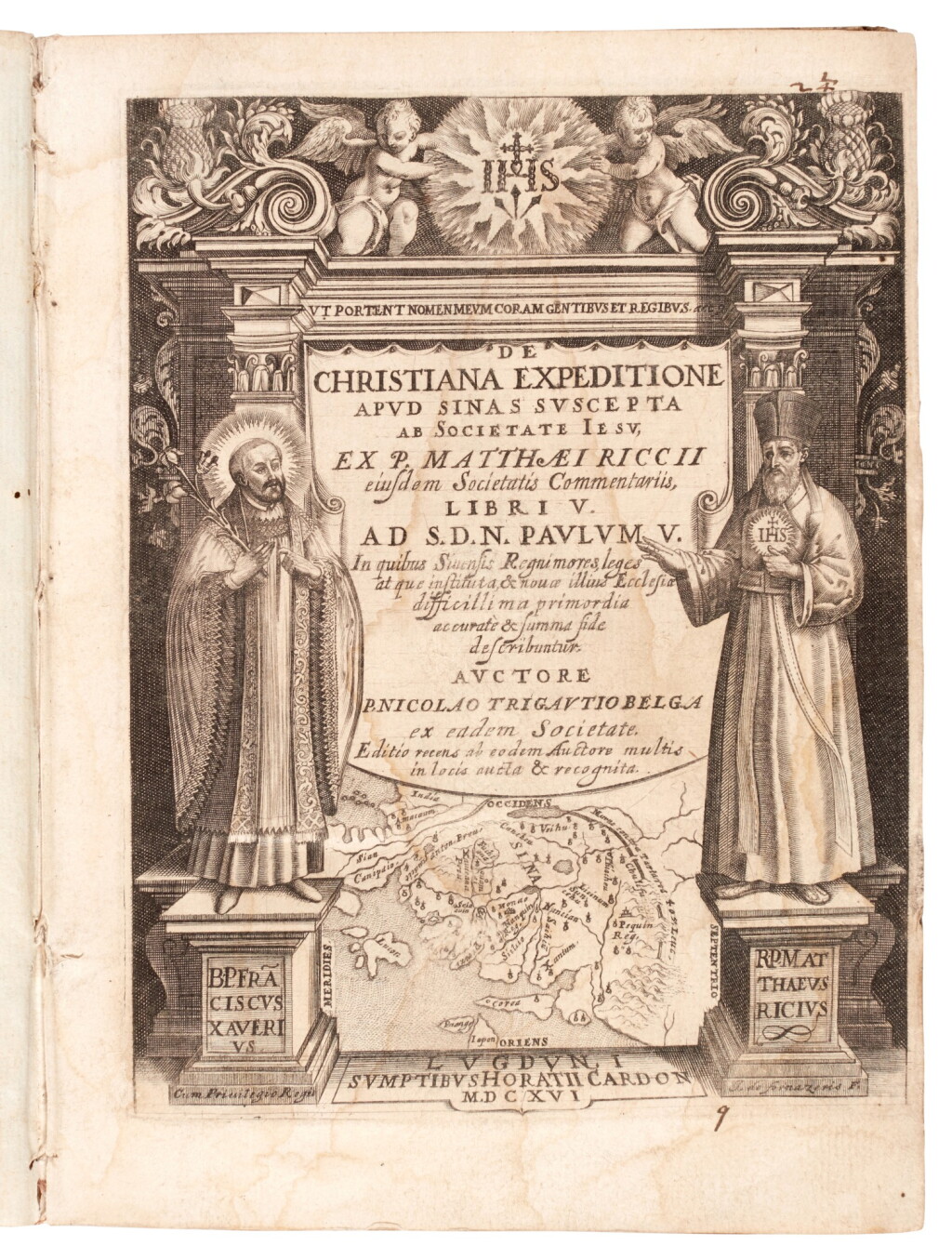 View full screen - View 1 of Lot 24. Ricci and Trigault, De Christiana expeditione ad Sinas, Lyon, 1616, contemporary vellum gilt.