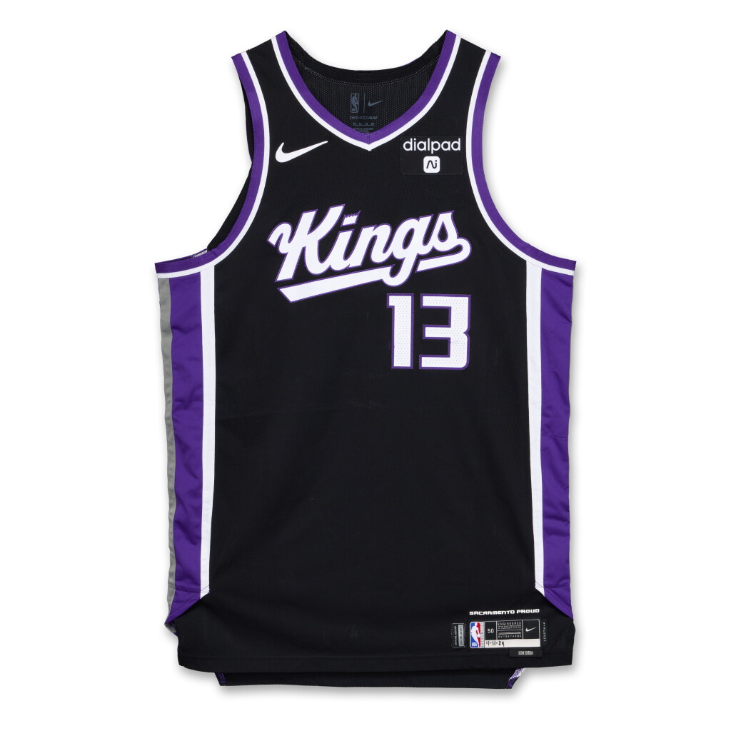 View full screen - View 1 of Lot 155. Keegan Murray Sacramento Kings 2023-2024 Game Worn Icon Edition Jersey .