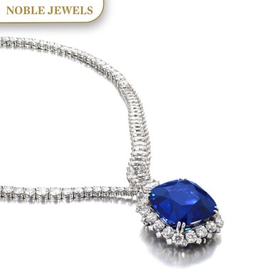 View full screen - View 1 of Lot 178. Harry Winston | Exceptional and important sapphire and diamond necklace | 海瑞溫斯頓 | 藍寶石配鑽石項鏈.