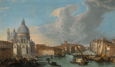 View full screen - View 1 of Lot 34. LUCA CARLEVARIJS | Venice, a view of the Grand Canal with the Church of Santa Maria della Salute | 盧卡・卡萊瓦里斯 |《威尼斯,大運河與安康聖母聖殿景觀》 .