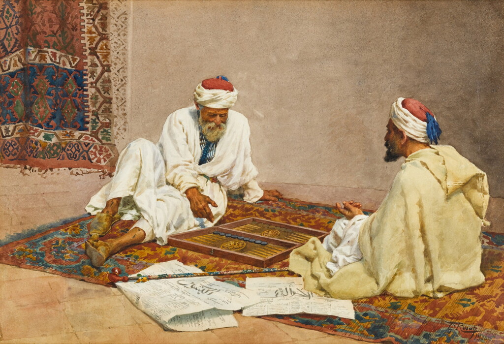 View full screen - View 1 of Lot 62. Backgammon Players.