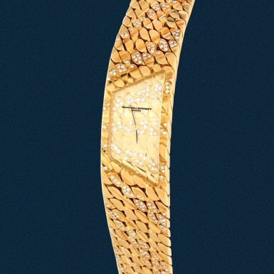 View full screen - View 1 of Lot 11. Aton, Reference 72709/760 | A yellow gold and diamond-set bracelet watch | Circa 1988.