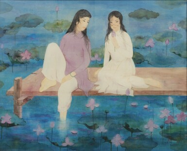 View full screen - View 1 of Lot 238. DINH THO | CONFIDENCE AND THE LOTUS POND 荷花池畔的心事.