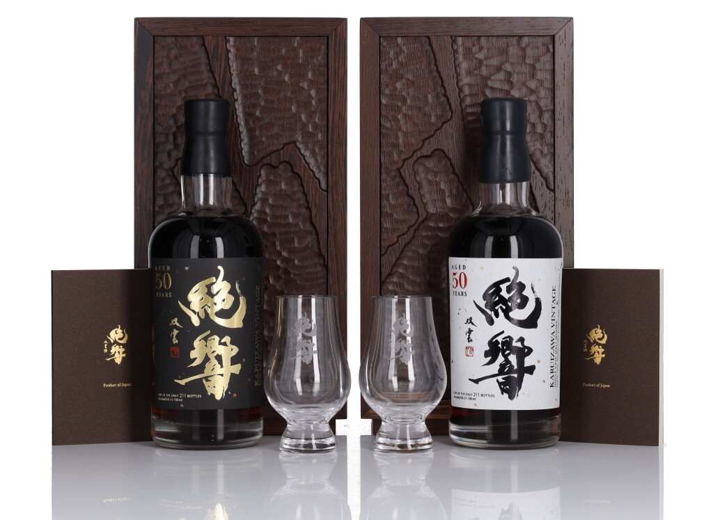 View full screen - View 1 of Lot 75. 輕井澤 "絕響" Karuizawa "The Last Masterpiece" Cask #6017 50 Year Old Black Label and White Label 58.3 abv 1970 (2 Bottles 70cl).
