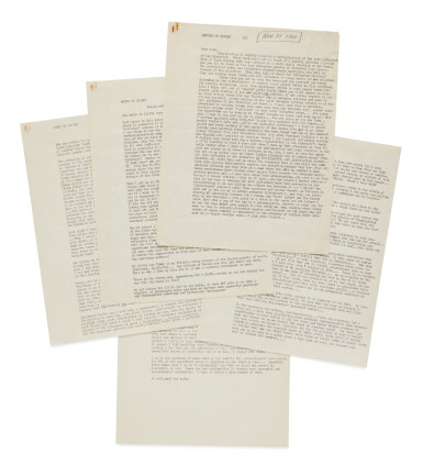 View full screen - View 1 of Lot 1137. Kerouac, Jack | A letter to Jerry Wald on adapting On the Road for the big screen, with some personal musings on fame and civilization .