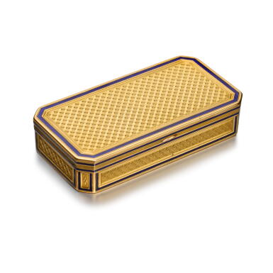 View full screen - View 1 of Lot 1112. A gold and enamel snuff box, Etienne-Lucien Blerzy, Paris, circa 1800.