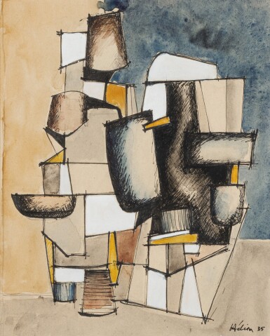 View full screen - View 1 of Lot 322. Sans titre (Composition abstraite).