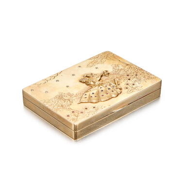 View full screen - View 1 of Lot 106. A Jeweled Gold Nail File, Asprey & Co., London, 1956, and a Jeweled Gold Vanity Case .