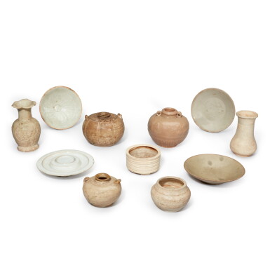 View full screen - View 1 of Lot 39. A study group of monochromatic ceramics .