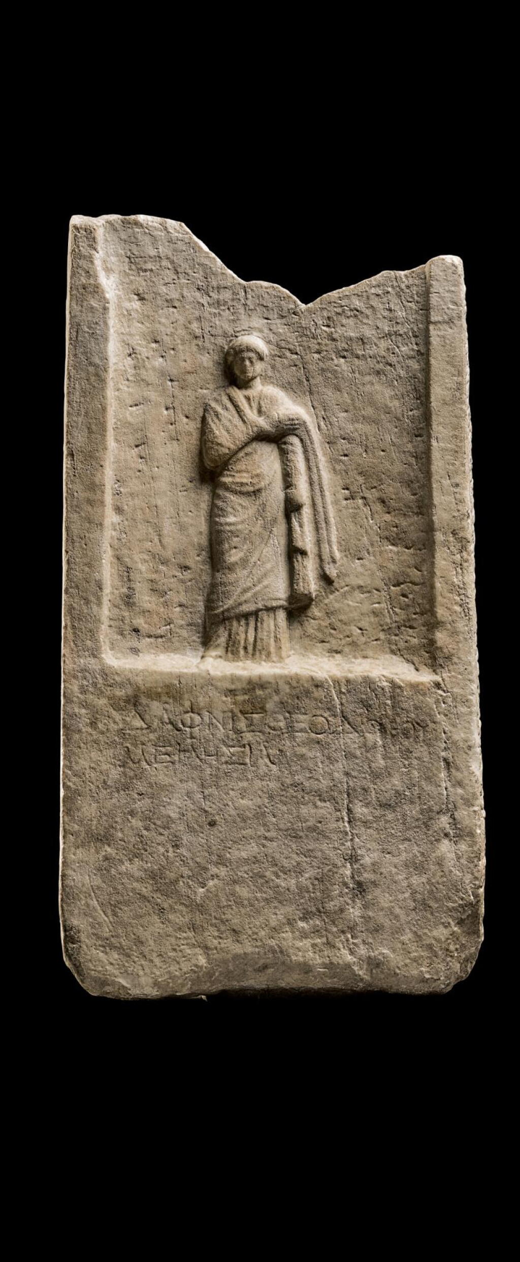 View full screen - View 1 of Lot 252. A ROMAN MARBLE GRAVE STELE INSCRIBED FOR DAPHNIS, ATTICA, CIRCA 1ST CENTURY A.D..