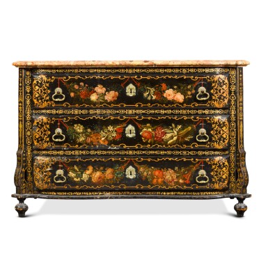 View full screen - View 1 of Lot 78. A Régence black-japanned commode, circa 1725 .