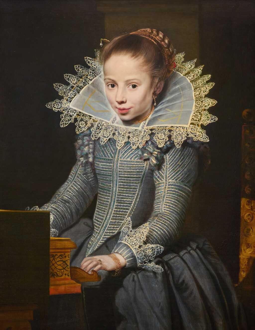View full screen - View 1 of Lot 345. Portrait of a Young Girl at the Virginals.