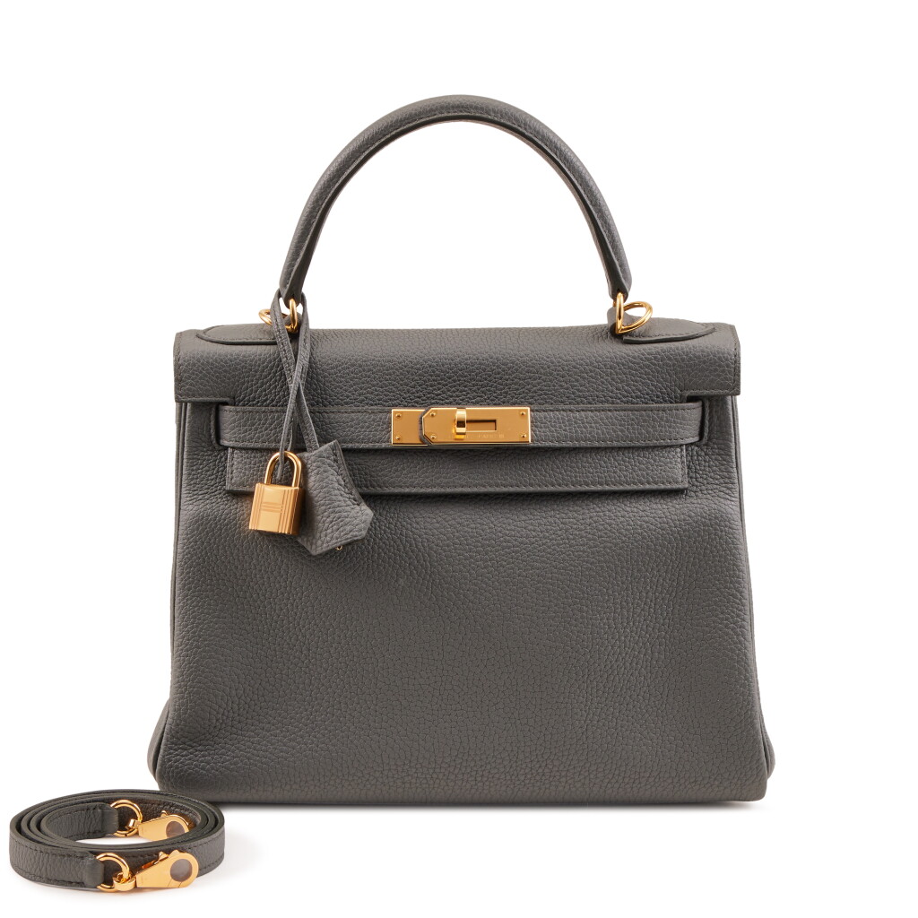 View full screen - View 1 of Lot 73. Vert Amande Togo Kelly 28 Retourné Gold Hardware, 2022 .