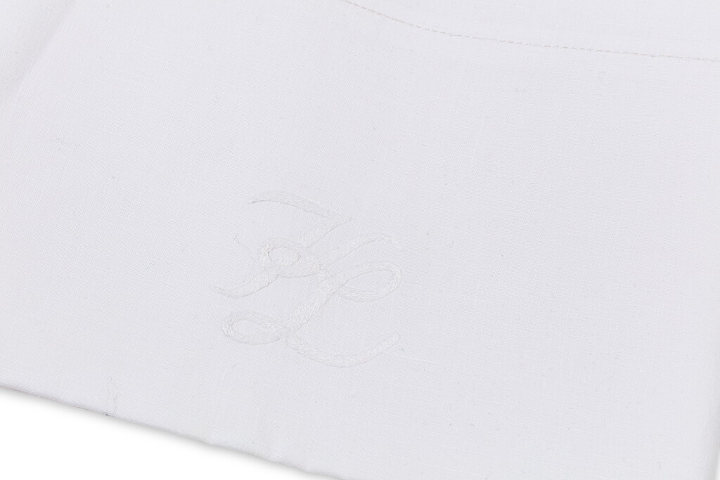 View full screen - View 1 of Lot 16. A pair of cotton pillowcases monogrammed “KL”.