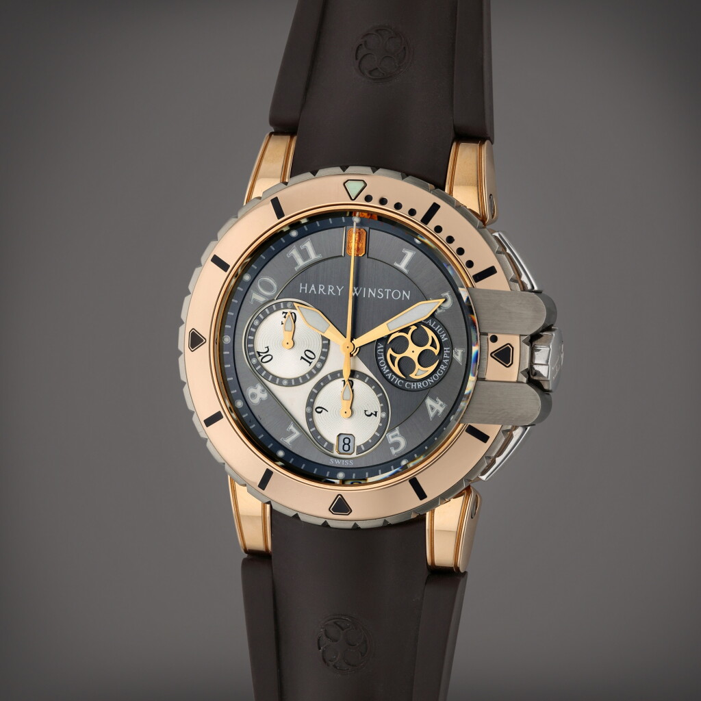 View full screen - View 1 of Lot 186. Reference 410-MCA44RZ Ocean Driver Project Z2 | A pink gold and zalium automatic chronograph wristwatch with date, Circa 2005.