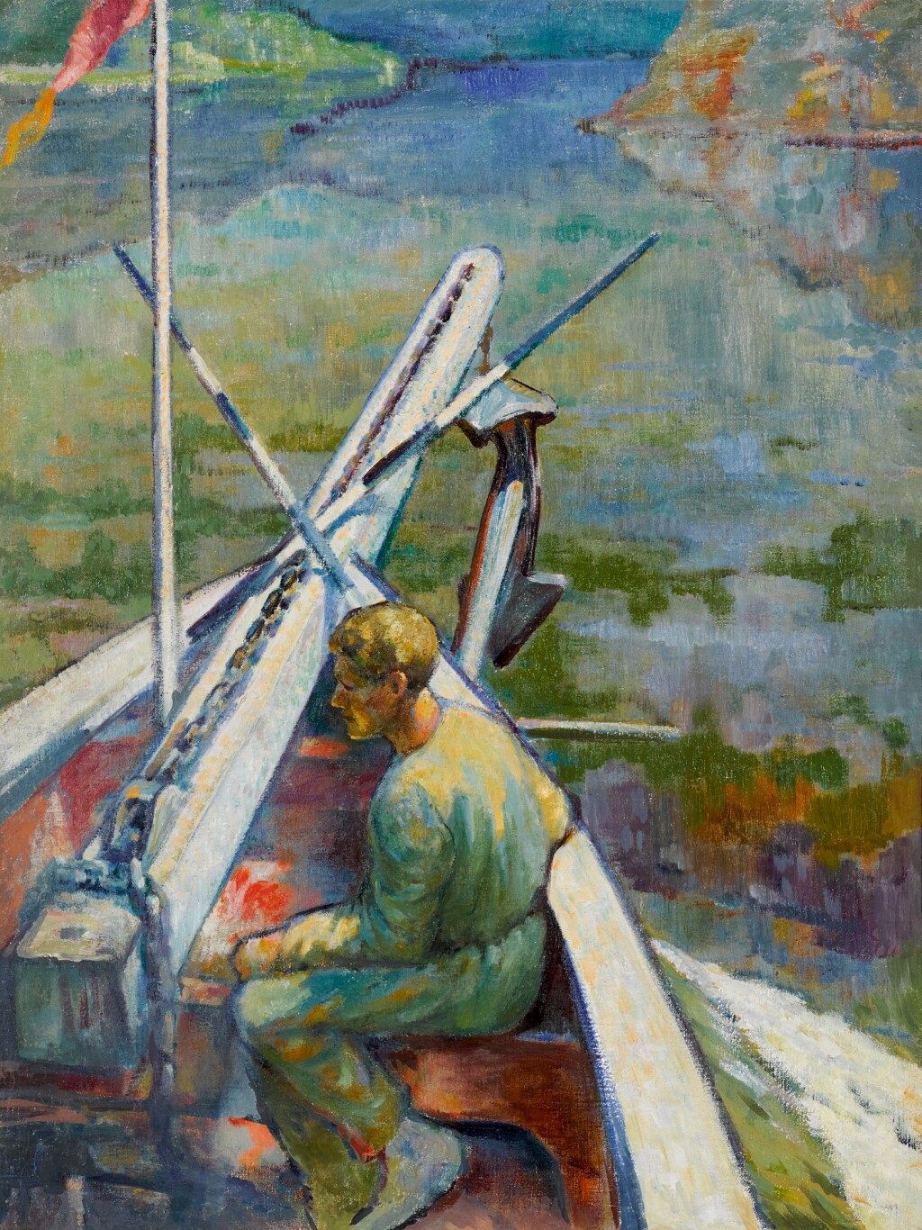 View full screen - View 1 of Lot 105. VIKENTY PAVLOVICH TROFIMOV | BOAT ON A RIVER.