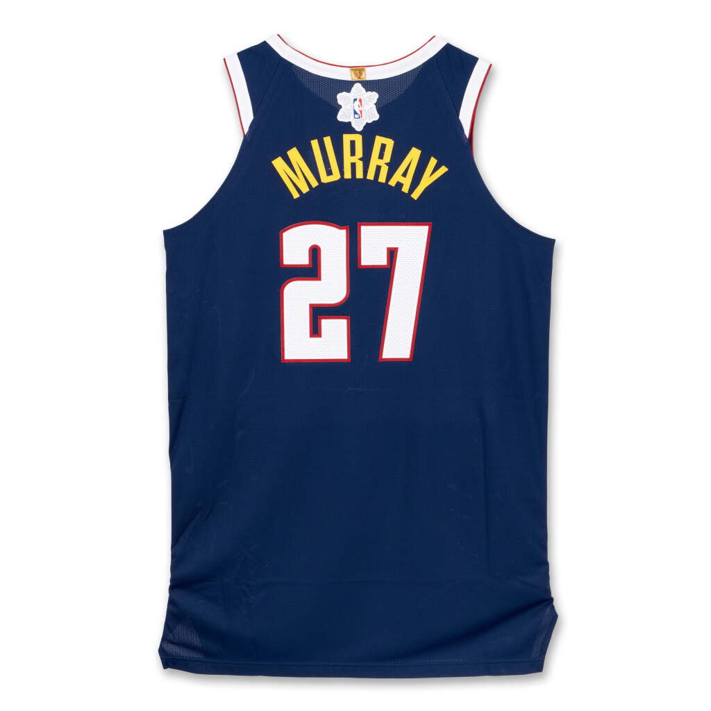 View full screen - View 1 of Lot 42. Jamal Murray ‘Christmas Day’ Denver Nuggets 2024-2025 Game Worn Icon Edition Jersey.