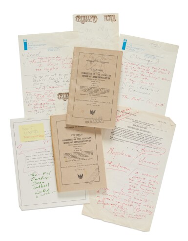 View full screen - View 1 of Lot 1099. Thompson, Hunter S. | A collection of research material relating to the Watergate scandal and Nixon's proposed impeachment.
