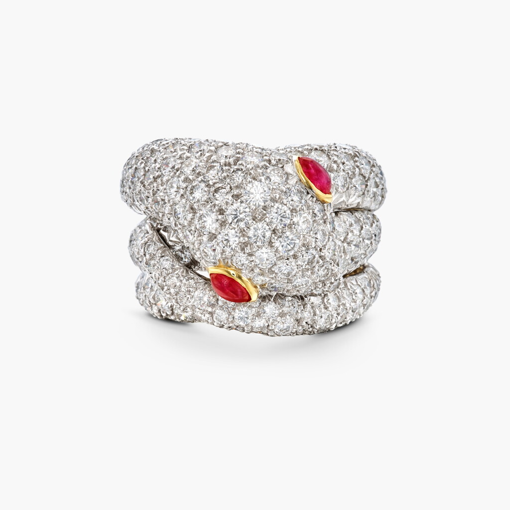 View full screen - View 1 of Lot 348. Ruby and Diamond Ring .