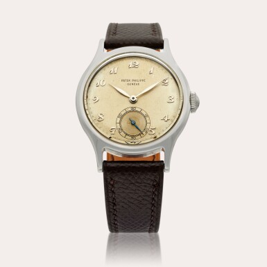 View full screen - View 1 of Lot 477. Reference 565A-SCI | A stainless steel wristwatch with Breguet numerals, Made in 1949.