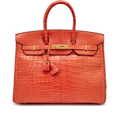 View full screen - View 1 of Lot 79. Sanguine Matte Alligator Birkin 35 Gold Hardware, 2011.