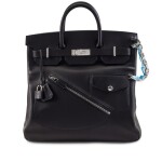 Limited Edition Black Volupto Rock HAC Haut à Courroies Birkin 40 Palladium Hardware, 2023
