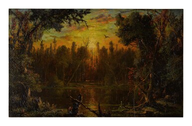View full screen - View 1 of Lot 32. RÉGIS FRANÇOIS GIGNOUX | LAKE OF THE DISMAL SWAMP.