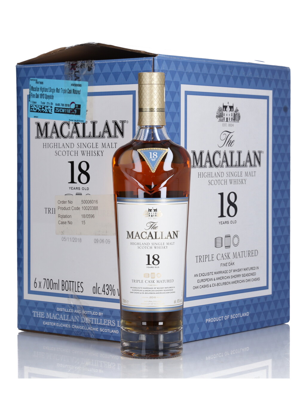 View full screen - View 1 of Lot 36. The Macallan 18 Year Old Triple Cask 43.0 abv NV (6 Bottles 70cl).